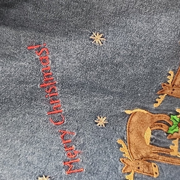 Christmas Denim Shirt. Long Sleeve, women's SizeXXL - Picture 8 of 12
